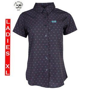 DIXXON FLANNEL - BROCHACHO S/S Party Shirt - Black & Tiffany - Women's XL